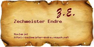 Zechmeister Endre névjegykártya
